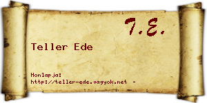 Teller Ede névjegykártya